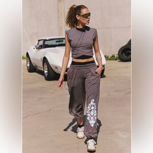 NWT FP Movement Hot Shot Logo Crossover Set Dark Shadow Small